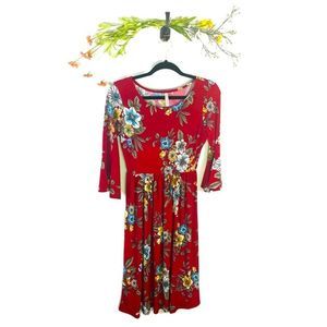 5 for $30 Gilli Floral Dress Red Women’s Size Small EUC